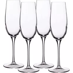 Luigi Bormioli Crescendo 8-Ounce Champagne Flute Glasses, 4-Piece, 8.25 oz.