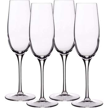 Luigi Bormioli Crescendo 8-Ounce Champagne Flute Glasses, 4-Piece, 8.25 oz.