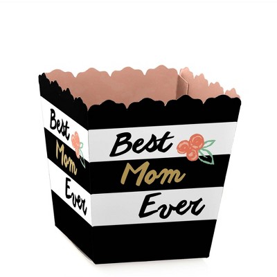 Big Dot of Happiness Best Mom Ever - Party Mini Favor Boxes - Mother's Day Party Treat Candy Boxes - Set of 12