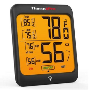 ThermoPro TP53W Digital Thermometer Indoor Hygrometer, Temperature Humidity Monitor with Min Max Records and Comfort Indicator Room Thermometer - 1 of 4
