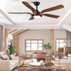 BestParts 56" Smart LED Ceiling Fan - Antique Brown Blades, Matte Black, Alexa Compatible - 3 of 4