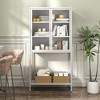 NicBex Bookshelf with Cabinet & Metal Frame Bookcases for Living Room Home Office - 4 of 4