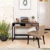 Oslo Contemporary Studio Workstation Desk with Drawer - Danya B.: Iron Frame, Rustic Industrial Style - 2 of 4