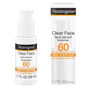 Neutrogena Clear Face Sunscreen Serum with Green Tea - SPF 60+ - 1.7 fl oz - 1 of 4