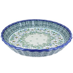 Blue Rose Polish Pottery Z02 Galia Pie Plate - 1 of 2