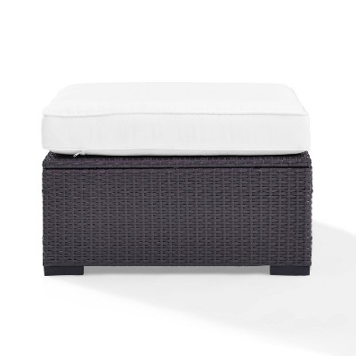 Biscayne Outdoor Wicker Ottoman - White - Crosley