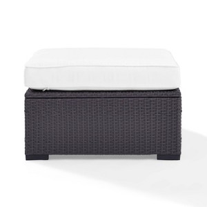 Biscayne Outdoor Wicker Ottoman - White - Crosley - 1 of 4