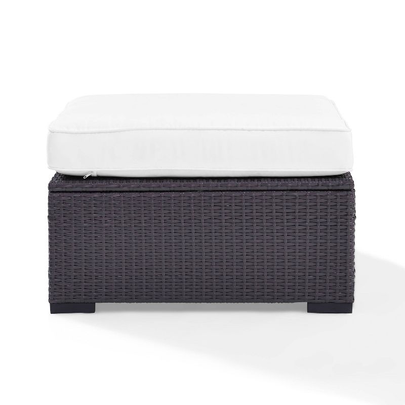 Biscayne Outdoor Wicker Ottoman - White - Crosley, 1 of 10