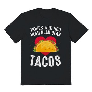 Rerun Island Men's Tacos Roses Are Blah Blah Short Sleeve Graphic Cotton T - 1 of 3