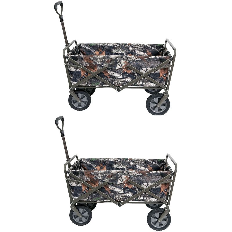 Mac Sports Folding Outdoor Garden Utility Wagon Cart, Camouflage (2 Pack), 1 of 7