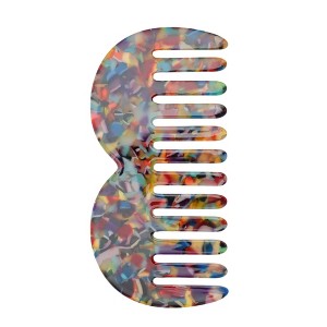 Unique Bargains M-shaped Marble Wide Tooth Comb 1 Pc - 1 of 4