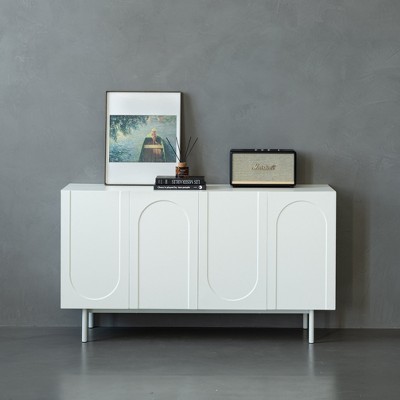 NicBex Elegant Sideboard Cabinet Modern Kitchen 4-Door Buffet Storage Cabinet,White