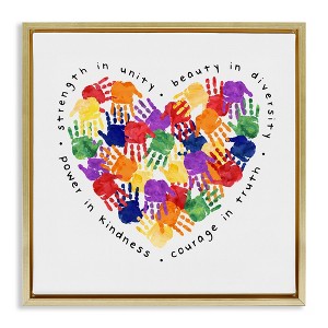 Stupell Industries Strength In Unity Handprint Heart, 18" x 18" - 1 of 4