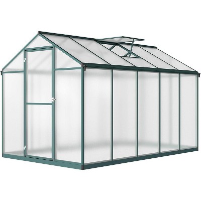 Sturdy Greenhouse, 6.25'x8' Shatterproof Polycarbonate with Large 24"x23" Roof Vent, Easy Setup