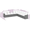 vidaXL 9 Piece Patio Sofa Set with Cushions Black and Cream Poly Rattan - Without Table - 3 of 4