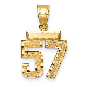 Black Bow Jewelry 14k Yellow Gold, Varsity Collection, Small D/C Pendant Number 57 - 1 of 3