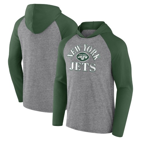NFL New York Jets Men's Gray Full Back Run Long Sleeve Lightweight Hooded  Sweatshirt - S