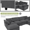 129" Oversized Modular U-Shaped Sectional Sofa with Ottoman and Pillows, Flexible Combination - 4 of 4