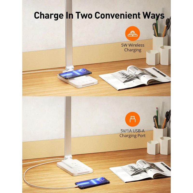 Sympa DL048 LED Desk Lamp with Eye Comfort, Wireless Charging, 3 of 8