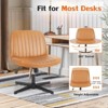 Wooakway Armless Upholstered Home Office Desk Chair with Adjustable Height 360¡ãSwivel No Wheels - 4 of 4