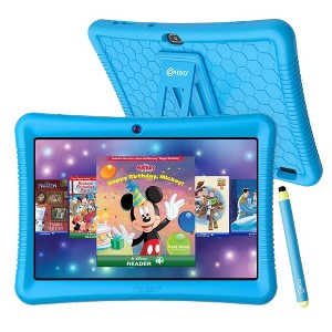 Contixo K102 10” Kids  Android Tablet – 32GB with 80 Disney eBooks, Parental Controls, Stylus, Kid-Proof Case with Kickstand – Ages 3–12 - Blue - 1 of 4