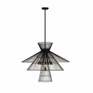 Alito 8-Bulb Geometric Pendant Light - 35" Iron Fixture for Dining Room & Foyer - 1 of 3