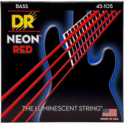 Dr Strings Hi-def Neon Red Coated Medium 4-string (45-105) Bass