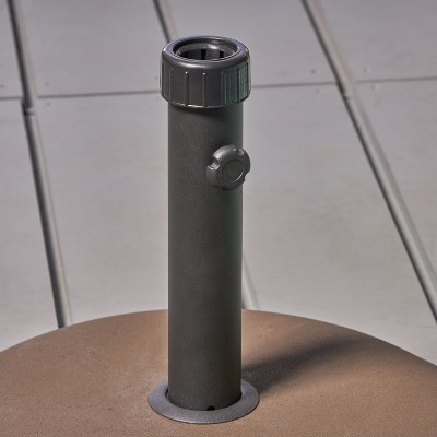 55 lb Brown and Black Concrete and Iron Patio Umbrella Base