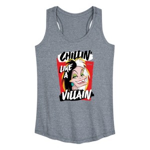 Women's - Disney Villains - Cruella Chillin Like A Villain Graphic Racerback Tank - 1 of 4