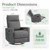 Swivel Recliner Chair, Glider Nursery Chair for Living Room, Extra Large Footrest, High Back, Upholstered Deep Seat - 3 of 3
