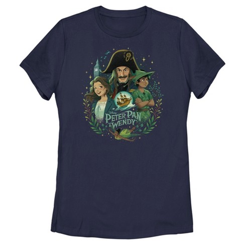  Disney Peter Pan Captain Hook Outline Portrait T-Shirt :  Clothing, Shoes & Jewelry