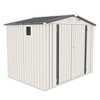 ORRD 8X6 FT Metal Outdoor Shed | Pitched Roof, Waterproof | Side Window, Lockable Door | Ideal for Garden Tools, Sundries & Bikes | White+Gray - 3 of 4