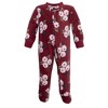 Hudson Baby Infant Girls Fleece Sleep and Play, Burgundy Floral - 3 of 4