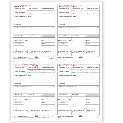 ComplyRight 2020 W-2 Tax Form White 500/Pack (5205B)