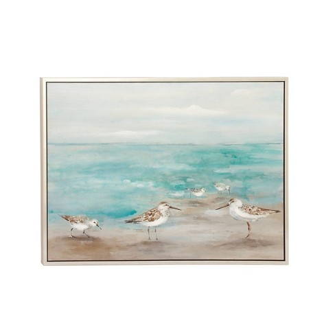 47 X 47 Canvas Landscape Trees Framed Wall Art With Silver Frame White -  Olivia & May : Target