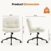 INFURNIC Task And Office Chairs Adjustable Comfy Computer Chair, Criss Cross Legged Chair, Armless Home Office Chair, Beige, 26.8"*26.4"*36.8" - 3 of 4