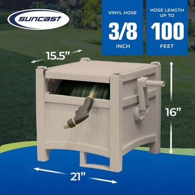 Suncast Taupe Resin 100-Foot Garden Hose Reel Hideaway