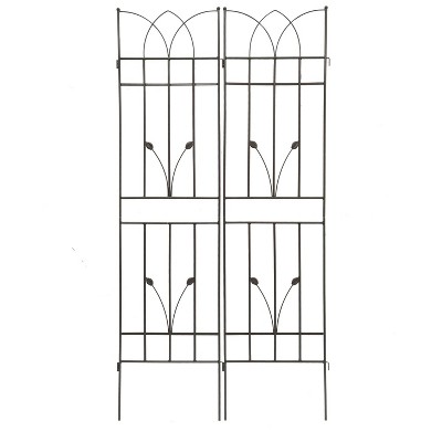 Lirago 71"H * 17.7"W * 1"D,4 Pack Metal Garden Trellis Rustproof Climbing Plant Support for Outdoor Flowers, Vines, Vegetables brown Powder-Coated