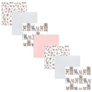 Hudson Baby Infant Girl Cotton Flannel Receiving Blankets Bundle, Wild Forest Pink, One Size - 1 of 4