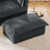 PAGED Corduroy Fabric Ottoman, Modern Wooden Sectional Sofa Footstool Module with Thickened Seat Cushion, Shoe Bench for Living Room, Bedroom - 2 of 4