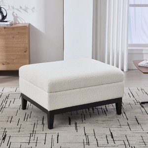 Mlmh & Kngwa 33.9"W Modern Rectangula Storage Ottoman,Coffee Table Foot Stool With Reversible Lid - 1 of 4