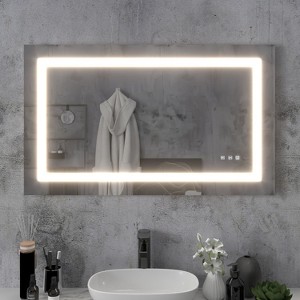 LED Front Light Bathroom Vanity  Mirror, 3 Color Temperatures, Anti-fog , Wall Mounted Frameless Make Up Mirror - 1 of 4