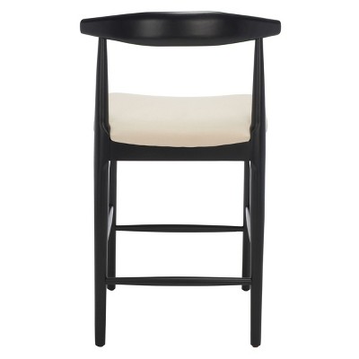 Safavieh Black and Cream Wood Retro Counter Stool