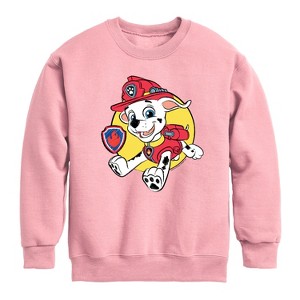 Boys' - Paw Patrol - Marshall Sketch Graphic Long Sleeve Fleece Sweatshirt - 1 of 4