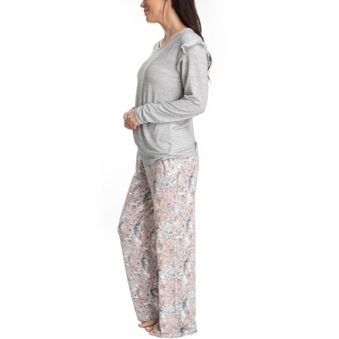 Muk Luks Womens Merry Everything Pajama Set, Grey Fairisle/dogs