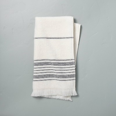 Multistripe Bath Towels Cream/Railroad Gray - Hearth & Hand™ with Magnolia