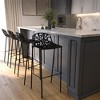 LeisureMod Devon Modern Aluminum Bar Stool – Mid-Century Counter Stool with Backrest and Powder-Coated Legs for Kitchen or Dining Set of 2 - 3 of 4