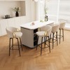 TiramisuBest Set of 2 30" Modern Swivel Velvet Dining Chairs, Comfortable High Bar Stools with 360° Rotation for Bars & Restaurants (Beige Grey) - 3 of 4