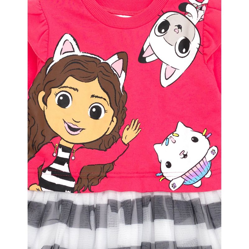 Dreamworks Gabby's Dollhouse Pandy Paws Cakey Cat Girls French Terry Dress Toddler to Big Kid, 2 of 5