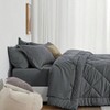 Dark Grey Full Comforter Set, 7 Piece All Season Bedding with 1 Comforter, 1 Flat Sheet, 1 Fitted Sheet, 2 Pillowcases and 2 Pillow Shams. - 3 of 4